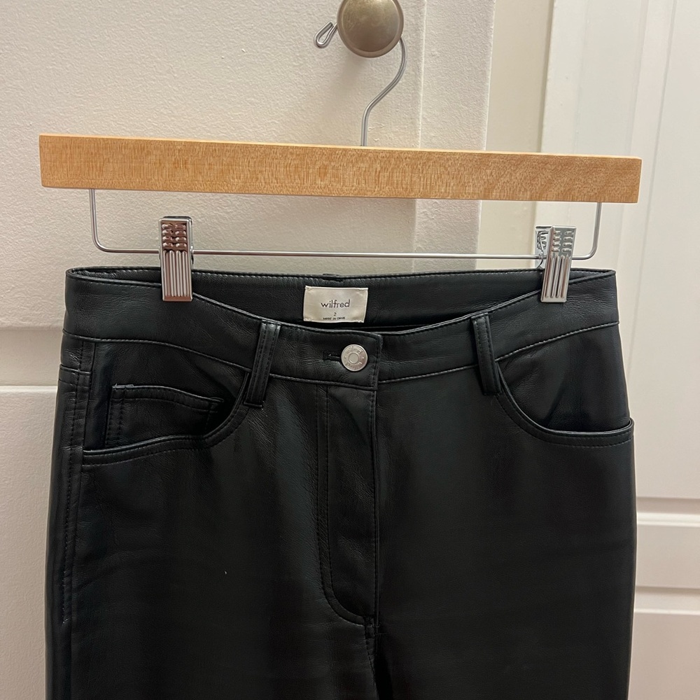 Aritzia Wilfred The Melina Pant high waisted vegan leather pants in Black - Picture 11 of 11